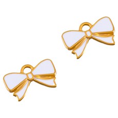 KODACHIEF 멋진 다채로운 목걸이 펜던트 DIY 19 x 12.25 mm, 리본리본화이트, 2개