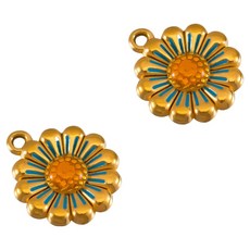 KODACHIEF 멋진 다채로운 목걸이 펜던트 DIY 17.7 x 20.75 mm, 데이지블루, 2개