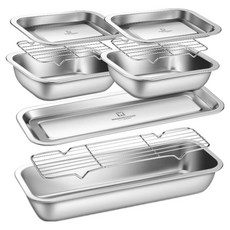 WAGENSTEIGER 無研磨劑不鏽鋼方形託盤模組套組, 1套, 方形托盤模組 1號 2p + 2號