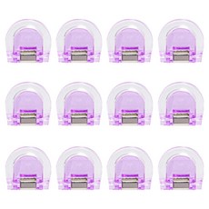 문구담 멀티 반달 클립 접이식 D형 집게 02 보라색, 1개, 12개입, 소