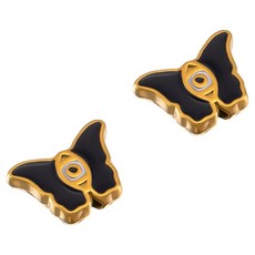 KODACHIEF 멋진 다채로운 목걸이 펜던트 DIY 13.5 x 10 mm, 나비블렉, 2개