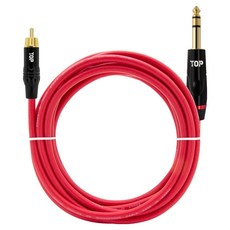 HDtop RCA 公 TO 5.5 立體聲連接線 1m, 1個, 紅色, HT-TP2151