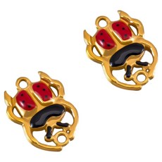 KODACHIEF 멋진 다채로운 목걸이 펜던트 DIY 13.5 x 18.5 mm, 딱정벌레레드, 2개