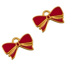 KODACHIEF 멋진 다채로운 목걸이 펜던트 DIY 19 x 12.25 mm, 리본리본레드, 2개