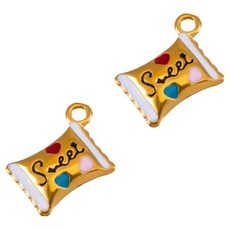 KODACHIEF 멋진 다채로운 목걸이 펜던트 DIY 16.5 x 13.2 mm, 캔디, 2개
