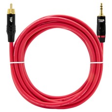 HDtop RCA 轉 3.5 立體聲線材 50m, 紅色, HT-TP2134, 1個