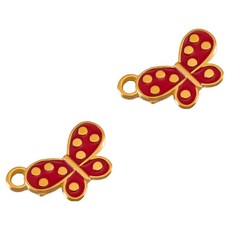 KODACHIEF 멋진 다채로운 목걸이 펜던트 DIY 19.25 x 13 mm, 도트 리본레드, 2개