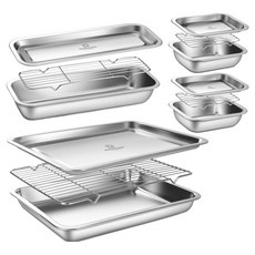 WAGENSTEIGER 無研磨劑不鏽鋼方形託盤模組1號2入 + 2號 + 4號組合, 1套, 方形托盤模組1號2入 + 2號 + 4號