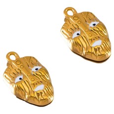 KODACHIEF 멋진 다채로운 목걸이 펜던트 DIY 16 x 25.5 mm, 마스크페이스, 2개