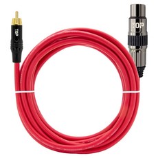 HDtop RCA公轉XLR母連接線 20m, 1個, 紅色, HT-TP2188