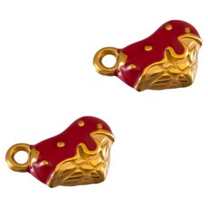 KODACHIEF 멋진 다채로운 목걸이 펜던트 DIY 14.5 x 11 mm, 딸기레드, 2개