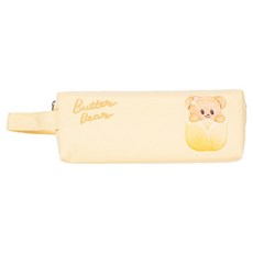 deLi 得力 奶油熊可愛角色雙拉鍊大容量收納手提筆袋收納包, 1個, 黃色