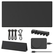 엘라고 프리미엄 풀패키지 데스크매트 5종 세트, 블랙