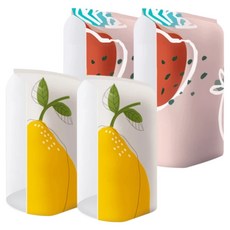 iRoom 免抽氣兩用壓縮收納袋 果繪款 立體大號 2入 + 立體特大號 2入, 1組, 4個