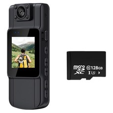 DTAudio 帶螢幕運動攝影機1080P + 記憶卡128GB, 黑色, DTA-L11