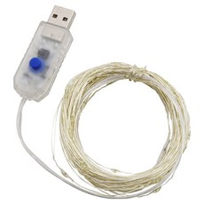 Coms Coms USB LED 線材 速度 亮度 調節 遙控器 電線燈 氣氛彩色燈 情境燈 聖誕樹裝飾 DIY 燈串 BB233, 1個, 白色