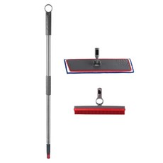 PRO4Z 地板清潔完美3件組 橡膠刷具組+拖把組+長度可調手柄, 1套