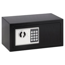 Coms COMS 家用迷你智慧型保險箱 寬版 350 x 250 x 150 mm ST193, 黑色