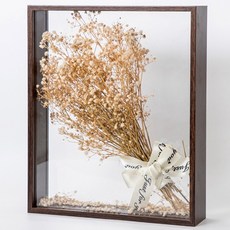 原木相框 乾燥花束 乾燥花 20 x 25 cm, 棕色