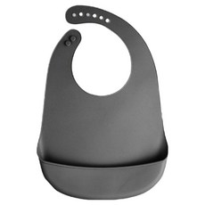 노인 성인용 방수 실리콘 턱받이, 그레이, 1개