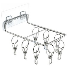 J-Home 360度旋轉曬衣夾晾衣架 壁掛式 8夾, 銀色