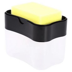 小麥購物 按壓洗潔精給皂盒 L1072, 1個, 透明色 + 黑色