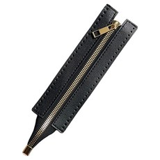 코히모 가방 만들기 교체 DIY 스티치 가죽 지퍼 25cm 5W0470, 1개, 블랙