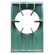 DM KOREA 雙排爐頭 鑄鐵烤盤 傾斜式 300 x 485 x 20 mm, 1個, 深綠色