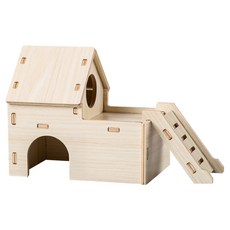 Lemong Creep爬蟲類倉鼠小型動物 雙層躲藏屋, 天然, 1個