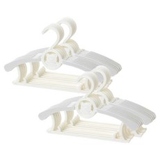 아이끌레 곰돌이 길이 조절 옷걸이, 화이트 + 그레이, 20개