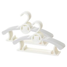 I'CLE 小熊長度可調式衣架, 白色 + 灰色, 10個