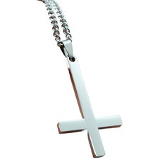 Glo-us 基督教用品十字架項鍊 60cm, 鋼色, 1個