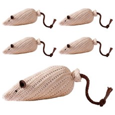 卡哇伊解悶貓玩具 老鼠造型, 5個, 奧利棕色