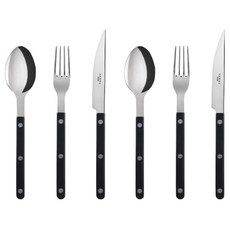 SABRE PARIS Bistrot 亮面餐具組, 黑色, 1組, 湯匙 2支 + 叉子 2支 + 餐刀 2支