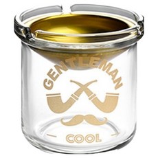 KODACHIEF 인테리어 거실 재떨이 9.5 x 9.5 x 8 cm, 투명 골드, 1개