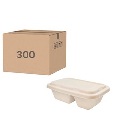 ONEFU 植纖雙格長方餐盒 1L, 6包, 50個