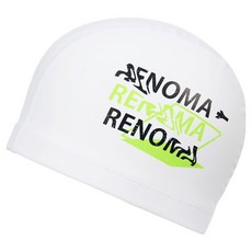 renoma 成人用波浪文字PU泳帽 RO-RC2F003, 1個, WH(白色)