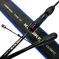 FISHING MATE Titan Heat Koika 花枝短爪章魚專用鈦合金釣竿 + 硬殼組 C572MTC, 黑色