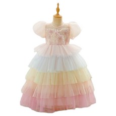 베베몽스토리 무지개 케익 롱드레스