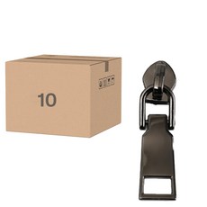 服裝材料 5號金屬拉鍊頭 黑鎳款, 黑色, 10個