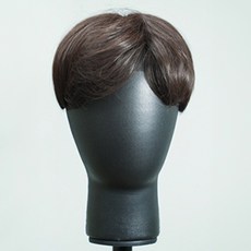 GabalNara 男士兩側剃短假髮 電棒分線燙, 自然黑, 1個