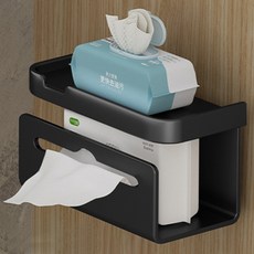 HOUDER 雙抽衛生紙置物架 一般款 17 x 10.2 x 12cm, 黑色, 1個