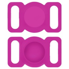 KODACHIEF 반려동물 목줄 에어태그 케이스, 야광핑크, 2개