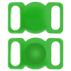 KODACHIEF 반려동물 목줄 에어태그 케이스, 야광그린, 2개