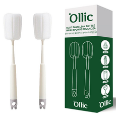 올릭 이지크린 물병세척 스펀지 브러쉬 2p, 화이트, 1개 화이트, 1개