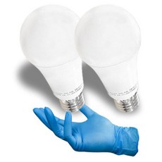 HiPPO LED 簡約浴室戶外燈泡 E26 12W 2入 + 丁腈手套組, 1套, 白光