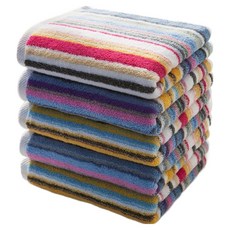 pierre cardin 皮爾卡登 30支棉紗條紋洗臉巾 180g, 顏色隨機, 5條