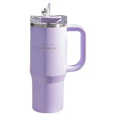 Sitarayuri T43 雙用吸管手把隨行杯, 1個, 900ml, 紫色