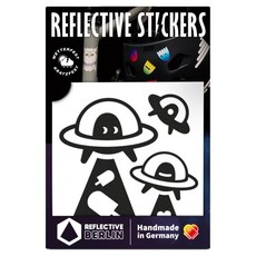 REFLECTIVE BERLIN 反光貼紙 Decal UFO, 1個, 黑色