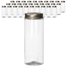 圓形PET堅果容器 鋁製金色蓋 500ml, 40個